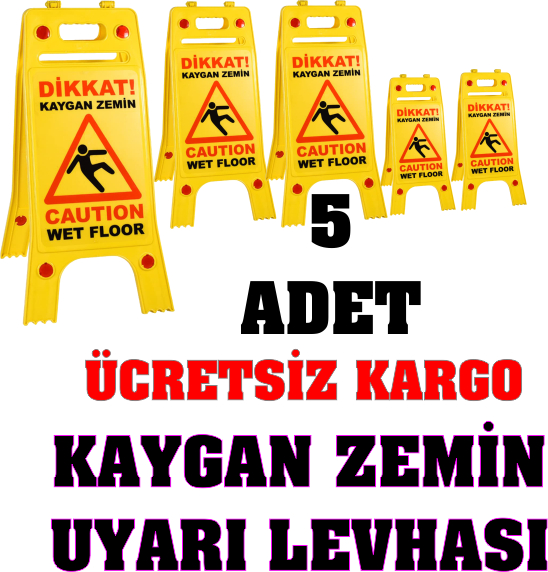5 Adet Kaygan Zemin Uyarı Levhası Katlanır Islak Zemin İkaz Tabelası